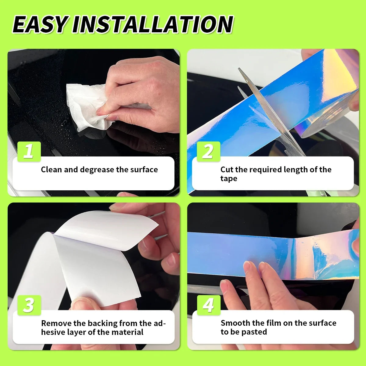 Glossy Colored Vinyl Sticker – Waterproof Self-Adhesive Car Decal Automotive Vinyl Decal Qme