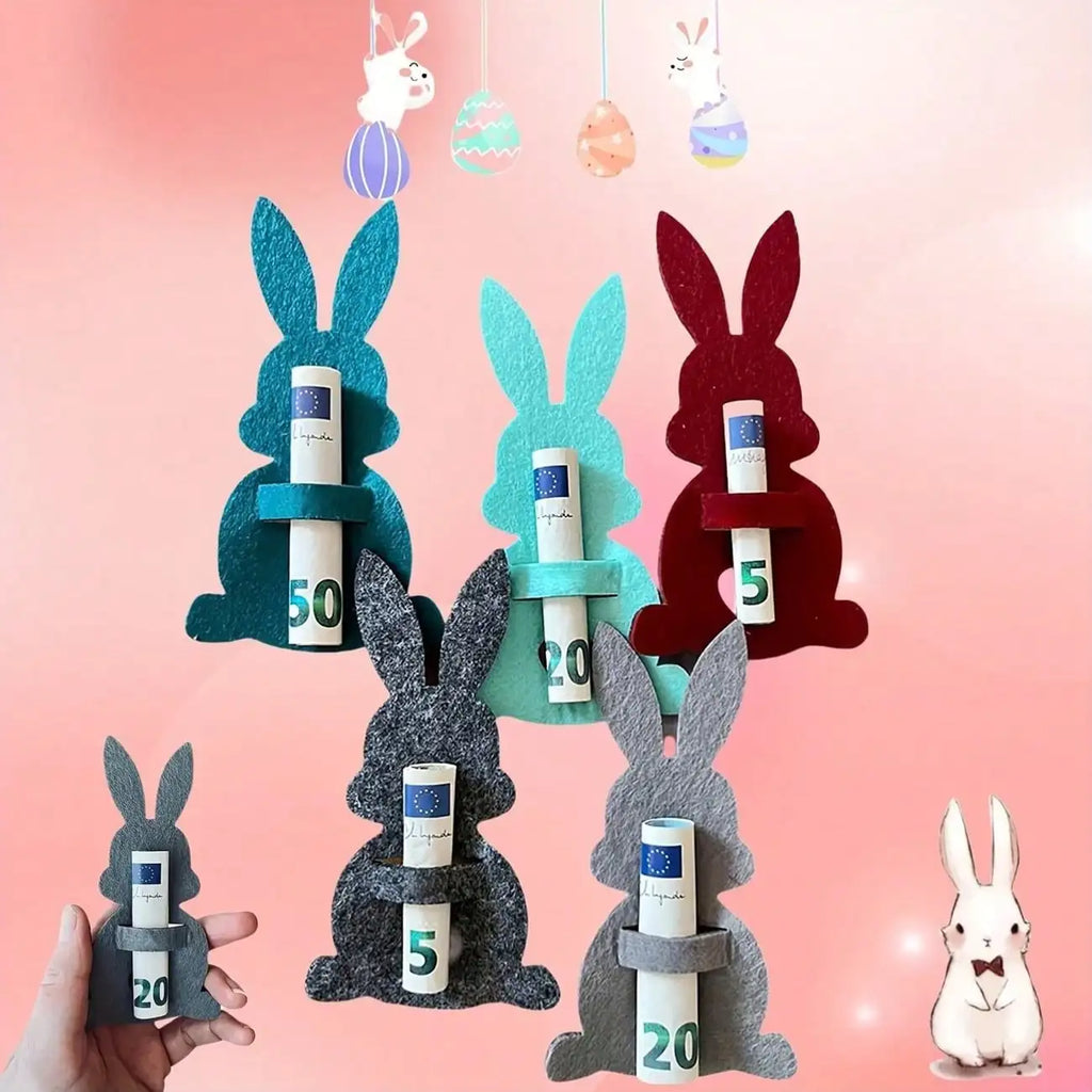 Easter Rabbit Felt Cutlery Roll Bag | Knife & Fork Organizer Cutlery Storage Bag Qme