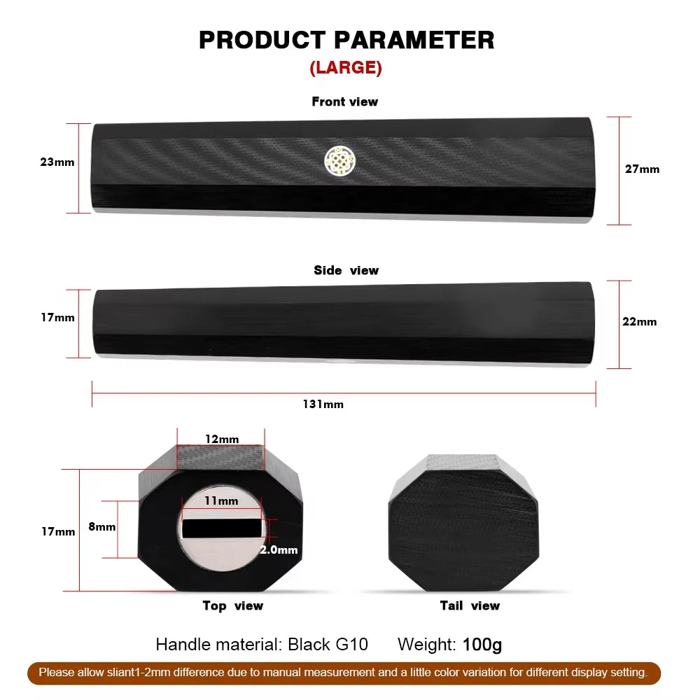 Black G10 Octagonal Knife Handle – Japanese Chef & Sashimi DIY Knife Handle Qst G10 Handle