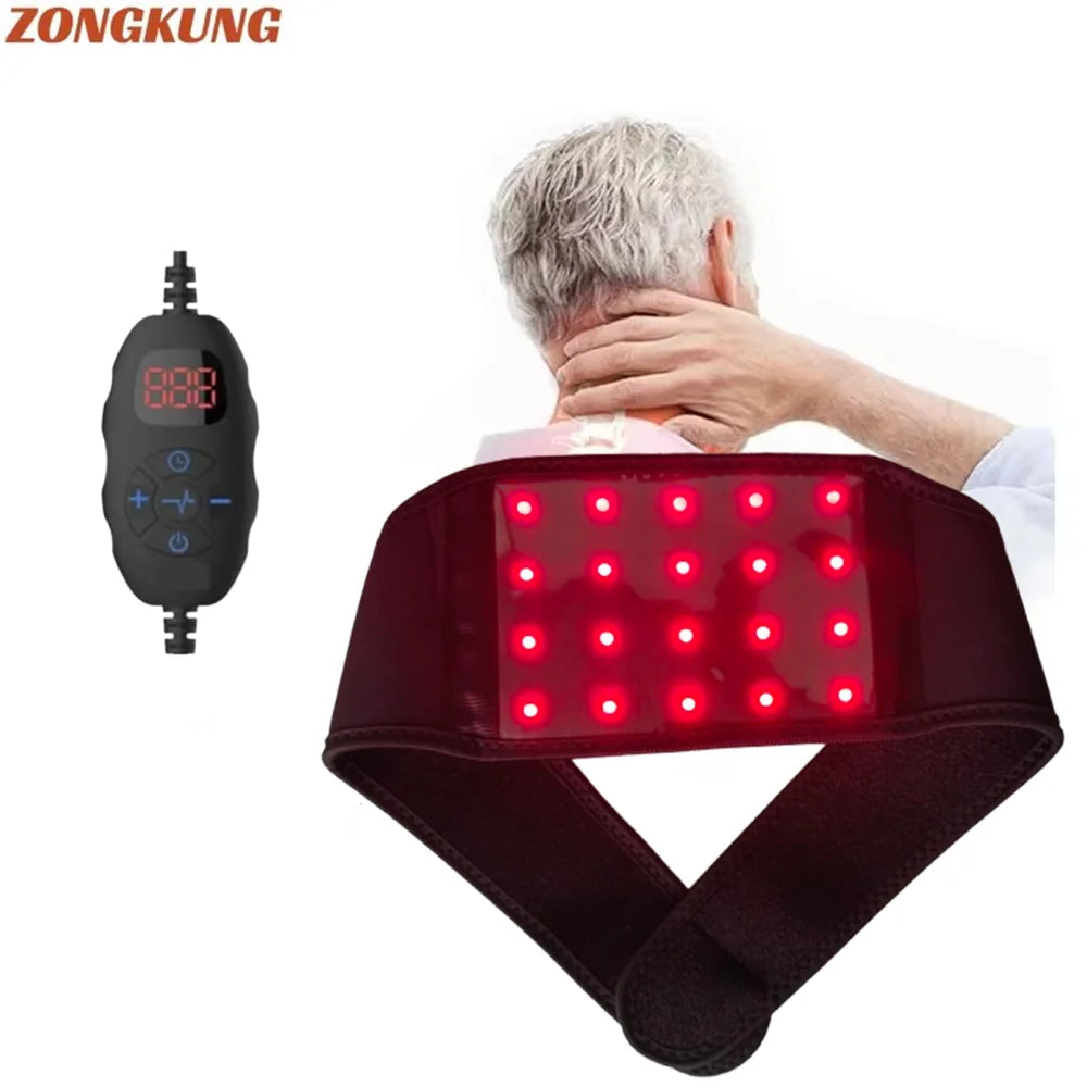 20 LED Red Light Therapy Neck Belt 660nm 850nm Wearable Wrap Light Therapy Belt Qst