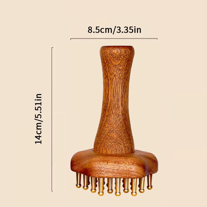 Gua Sha Massage Comb – Brass Copper Head & Wood Handle Gua Sha Massage Comb Qst