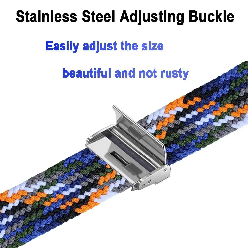 Braided Nylon Elastic Strap for Xiaomi Mi Band 8 – 15 Colors Fitness Tracker Strap Qme