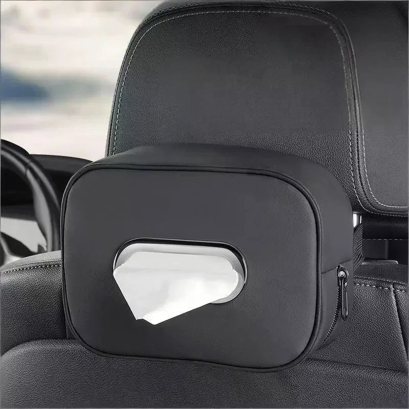 Nappa Leather Car Tissue Box Holder – Visor & Console Car Tissue Box Holder Qst