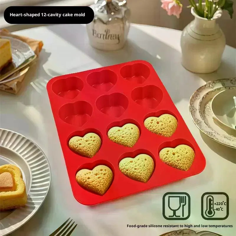 Heart Shaped Silicone Mold – 15-Grid Chocolate & Mousse Baking Silicone Baking Mold Qme