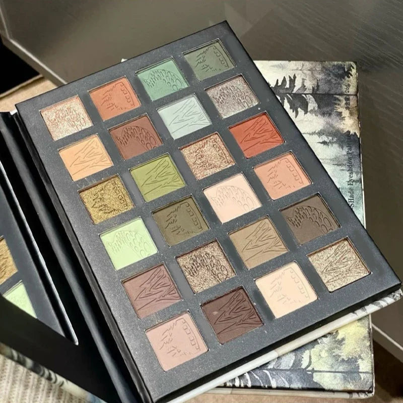 24-Shade Brown Neutral Glitter Matte Shimmer Eyeshadow Palette Eyeshadow Palette Qme