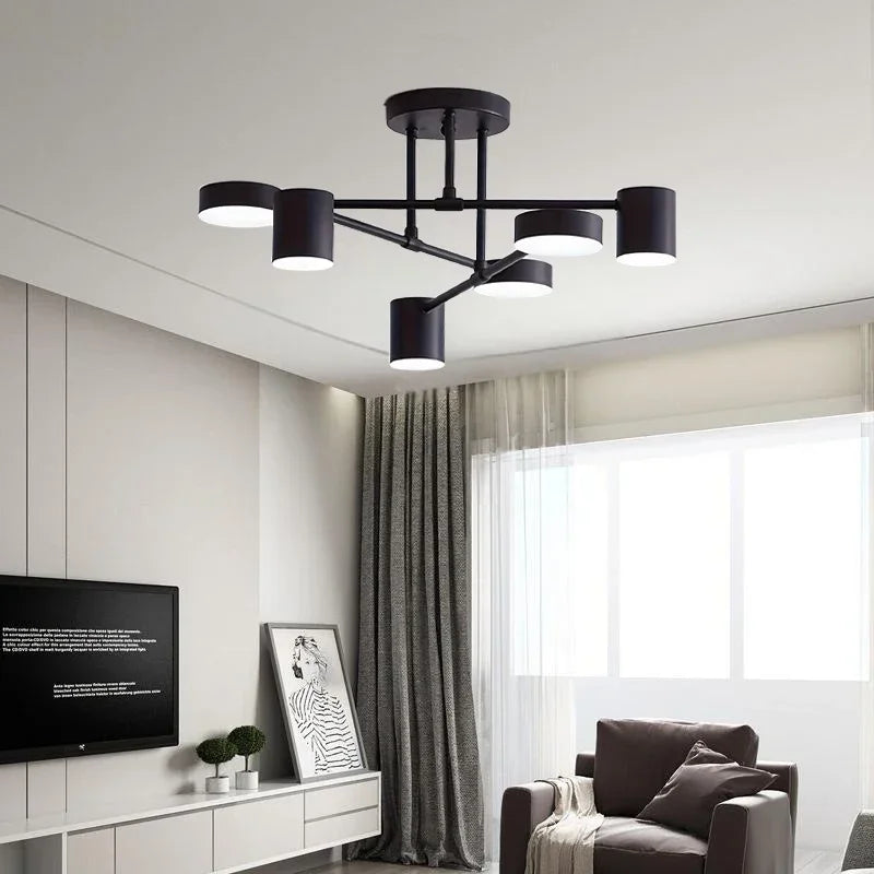 Modern Black Ceiling Chandelier Multi-Head Metal Light Fixture Ceiling Chandelier Qme