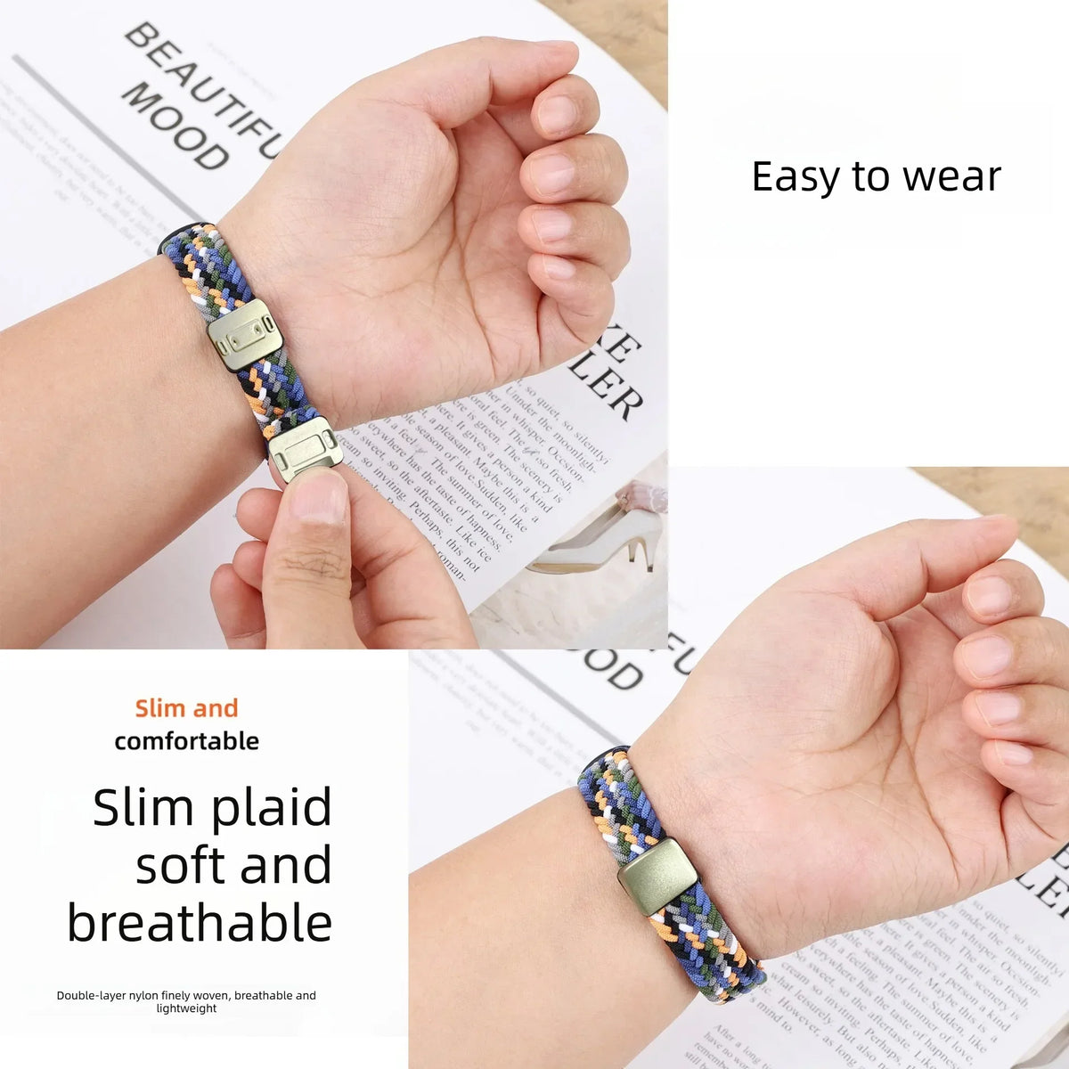 Elastic Nylon Braided Magnetic Watch Strap | 26 Colors Watch Band Qme