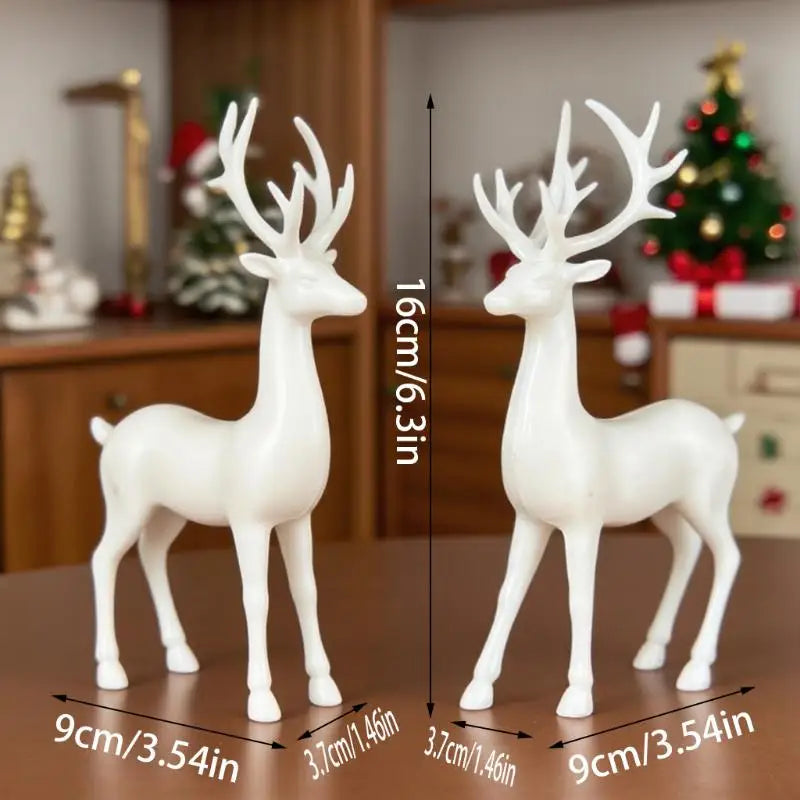 Rustic Christmas Reindeer Table Ornament | Indoor Xmas Decor Christmas Figurine Qme