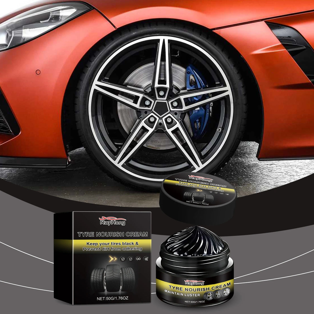 Car Tire & Wheel Retreading Wax – Polish & Long Protection Tire & Rim Wax Qst
