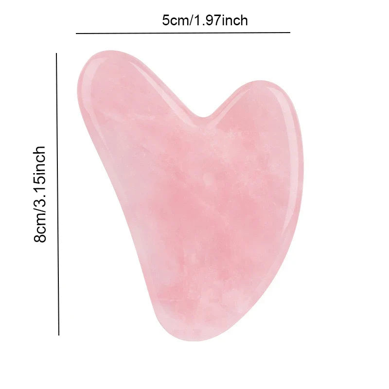 Heart Gua Sha Rose Quartz & Jade Face Massage Tool Gua Sha Massage Tool Qme Pink China Mainland