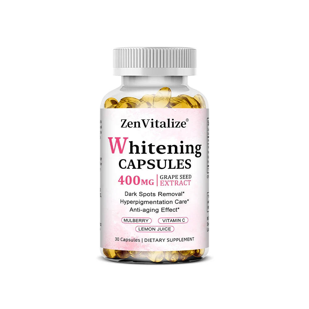 Whitening Capsules – Vitamin C, E & Grape Seed Extract | Bcuelov Whitening Supplement Qst 30 count-1 bottle