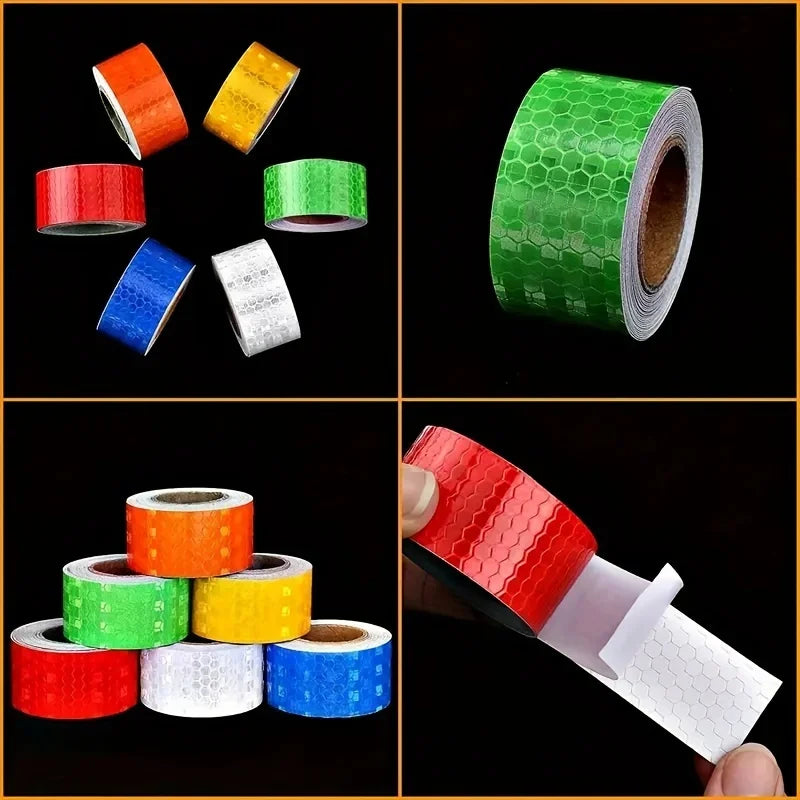 5m Reflective PVC Bicycle Wheel Tape Sticker – 5 Colors Reflective Bike Tape Qme