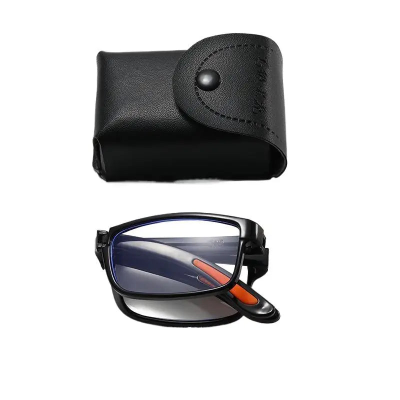 Folding Blue Light Reading Glasses with Case – Men & Women Folding Reading Glasses Qme