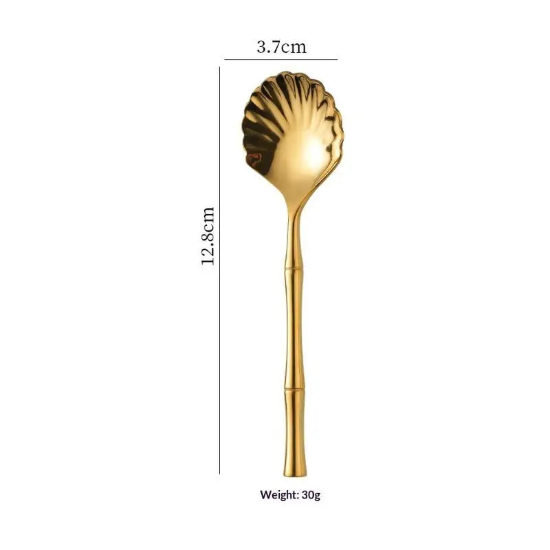 Seashell Stainless Steel Dessert & Coffee Stirring Spoon Dessert Stirring Spoon Qme A1