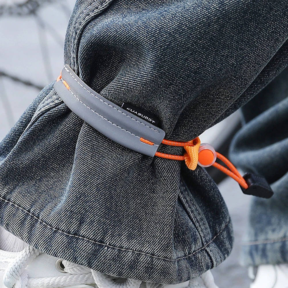 Reflective Cycling Trouser Cuff Bands | High Visibility Leg Straps Cycling Cuff Bands Qme