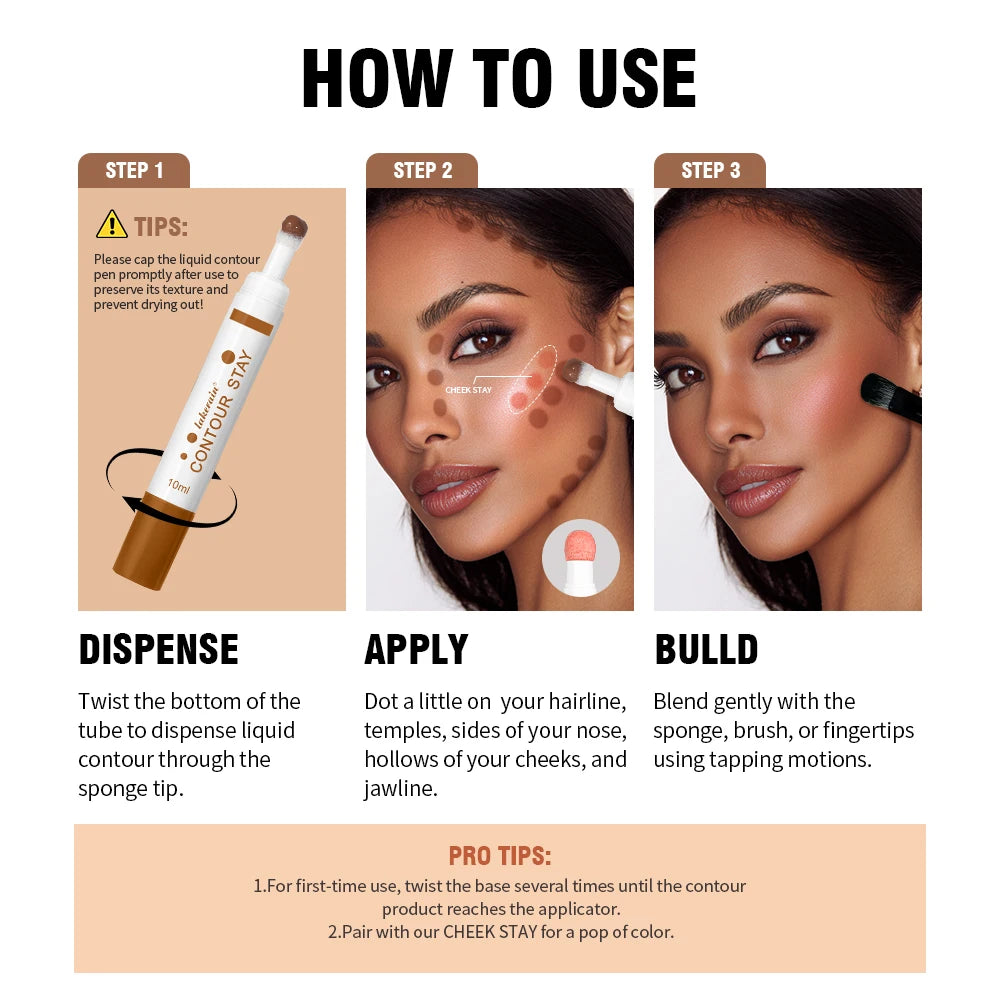 Lakerain Liquid Contour Pen – 3D Sponge Tip Contour Stick Liquid Contour Pen Qst