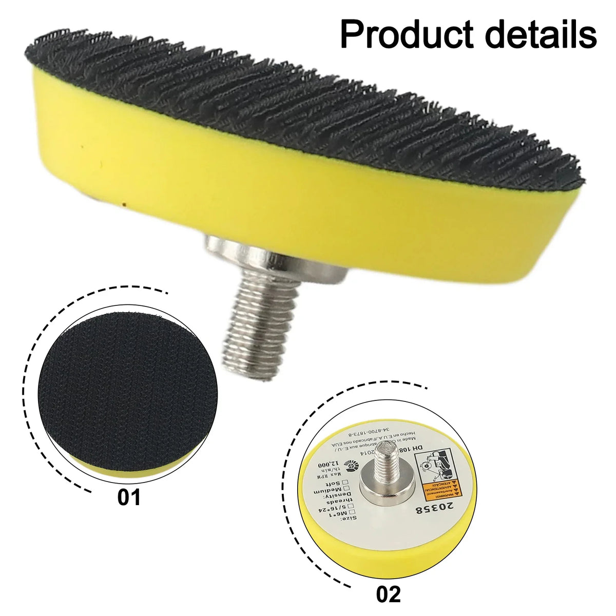 Rubber Sanding Disc Backing Pad M6 M8 for Pneumatic Sander 2–5" Sanding Backing Pad Qme