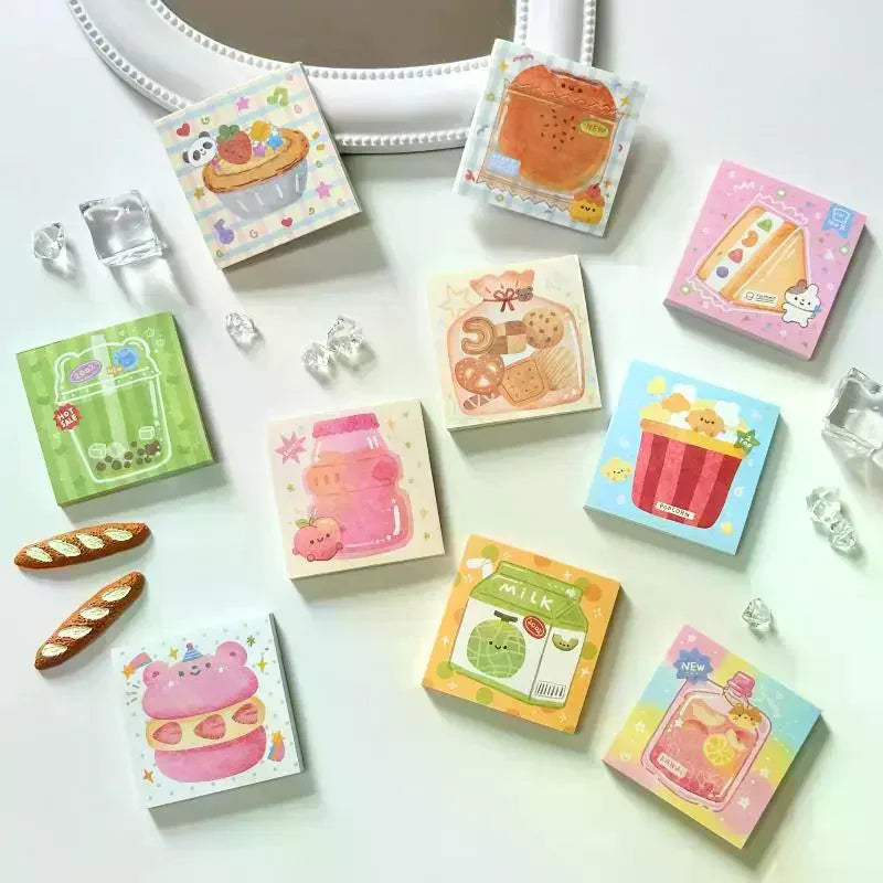 Cute Cartoon Food Memo Sticker Paper | DIY Craft Notes 5x5cm Memo Sticker Paper Qme