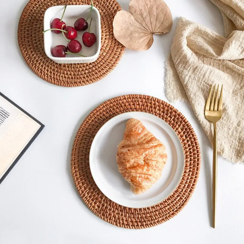 Rattan Woven Coasters & Placemats – Handmade Bowl Pads | Qme Rattan Coasters Qme