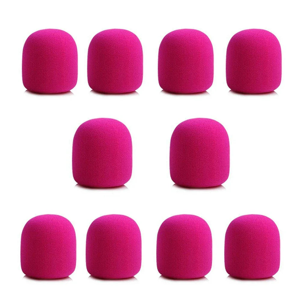 Microphone Foam Windscreen Ball Cover 10-Pack – 7 Colors Microphone Windscreen Qme pink