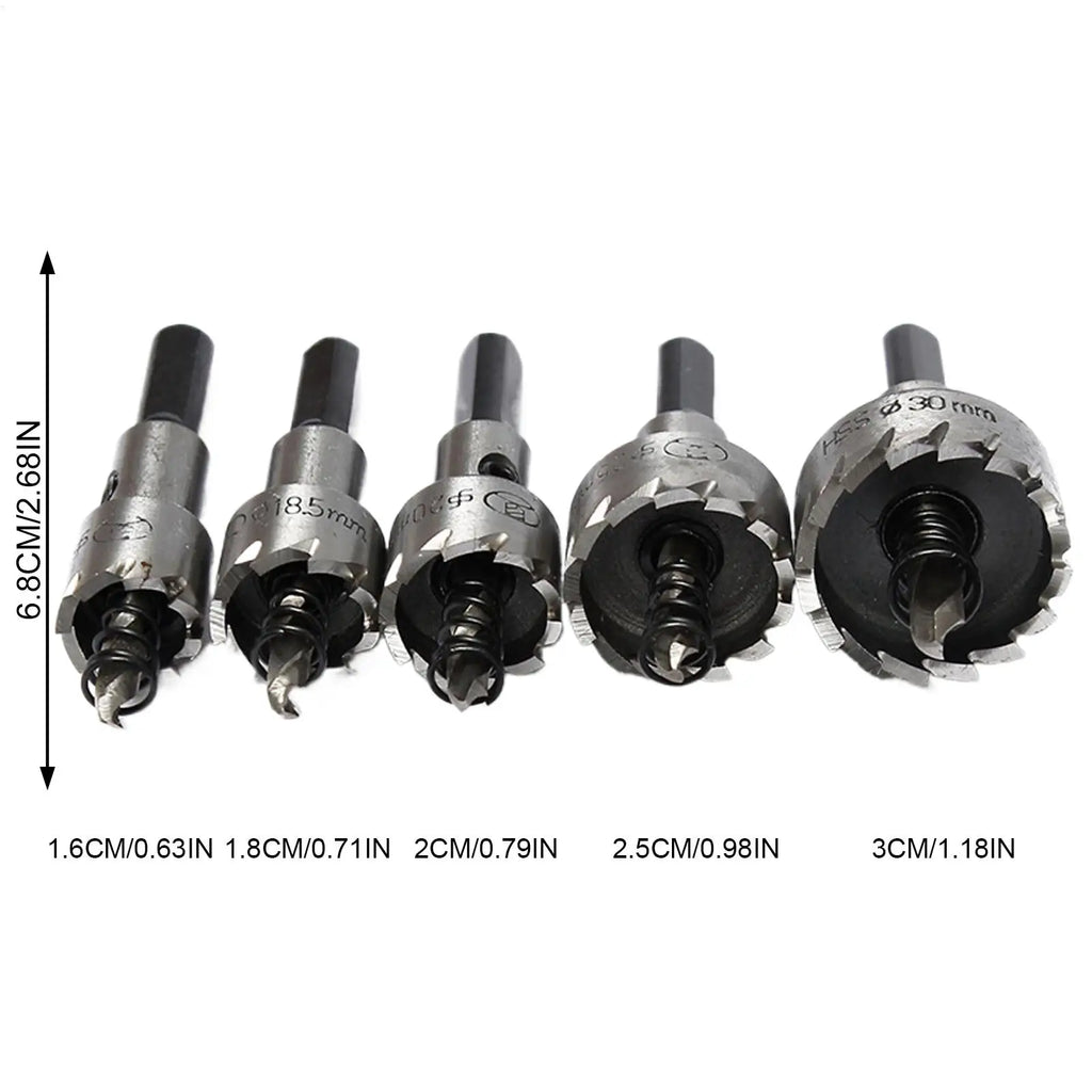 5-Piece Hole Saw Drill Bit Set – High-Speed Wear-Resistant Hole Saw Drill Bit Set Qme