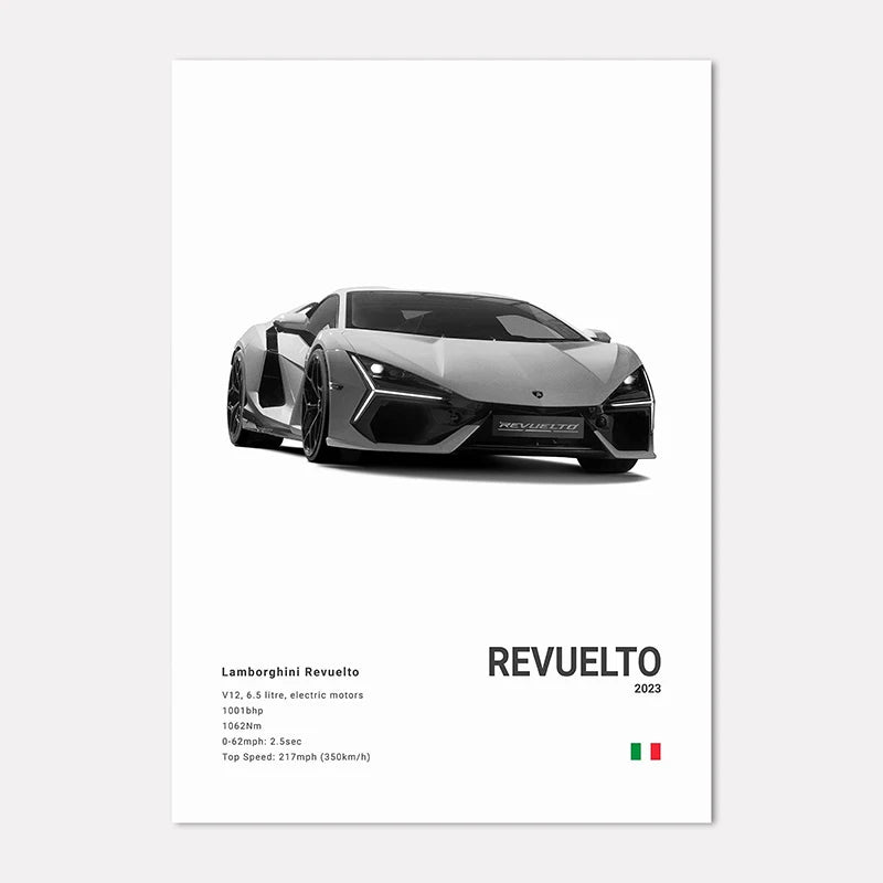 Supercar Canvas Wall Art Poster – M4 P1 Divo STO SVJ Unframed Canvas Wall Art Qst