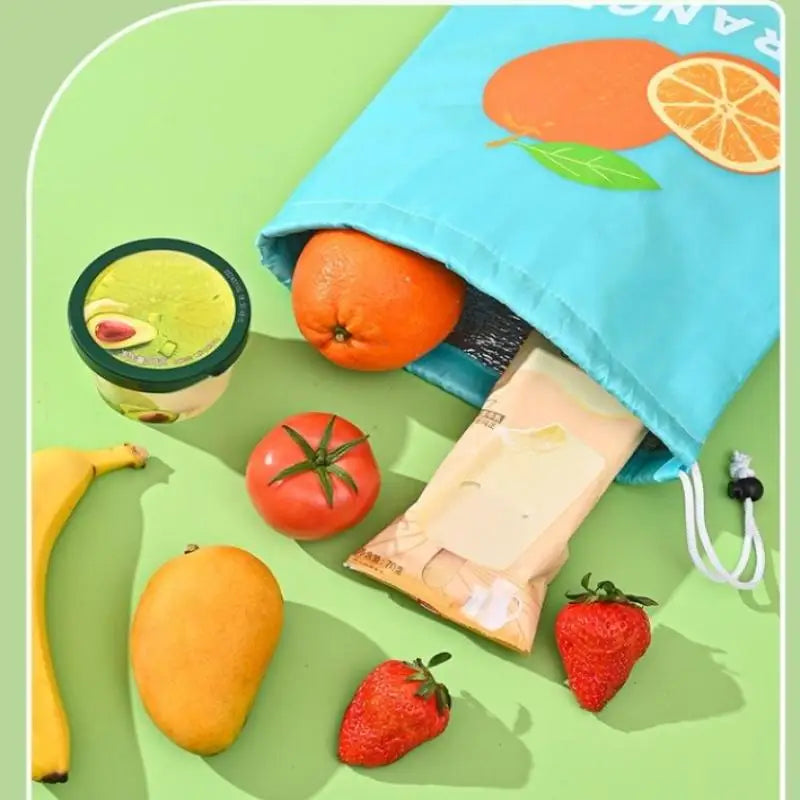 Reusable Fruit & Vegetable Insulated Fresh-Keeping Drawstring Bags Food Storage Bags Qst
