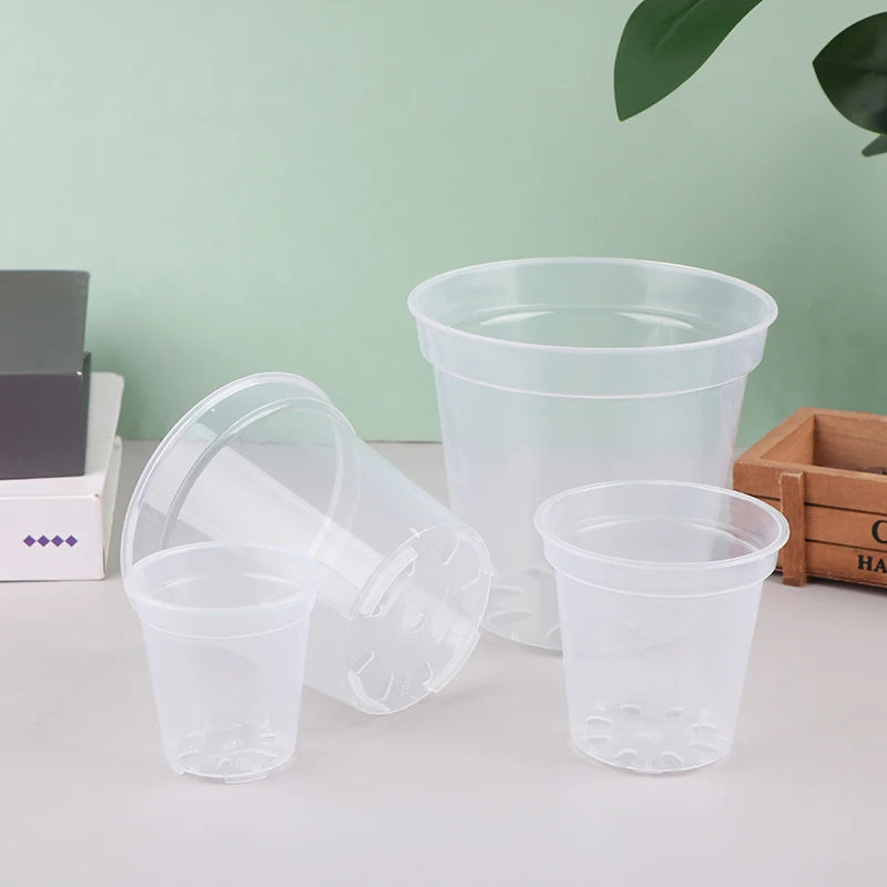 Transparent Round Orchid Planter Pot – Clear Nursery Container Orchid Planter Pot Qst