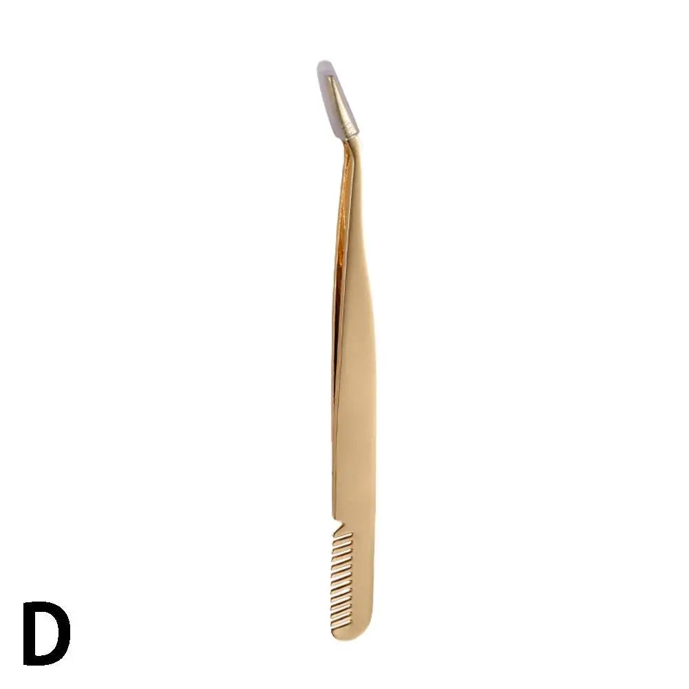Stainless Steel Eyelash Tweezers & Comb | False Lash Applicator Eyelash Applicator Tool Qme gold China