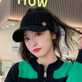 Women's Hollow Knit Top Hat – Warm Ear Protection Beanie Knitted Winter Hat Qst one size Black
