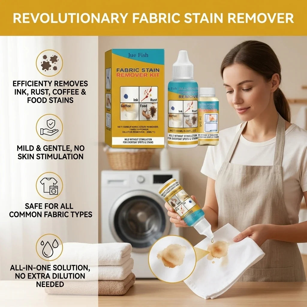 Qme Fabric Stain Remover – Dissolves Oil Stains, Quick-Dry Fabric Stain Remover Qme