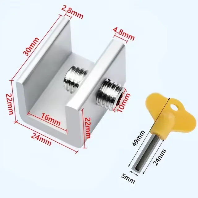 Aluminum Alloy Window Lock Buckle – Child Safety No-Drill Window Safety Lock Qst Single Hole