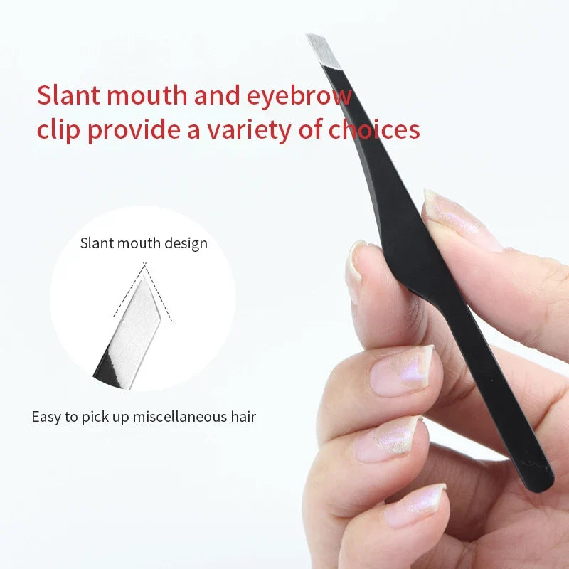 Stainless Steel Eyebrow Tweezers – Slant, Point & Flat Tip Eyebrow Tweezers Qme