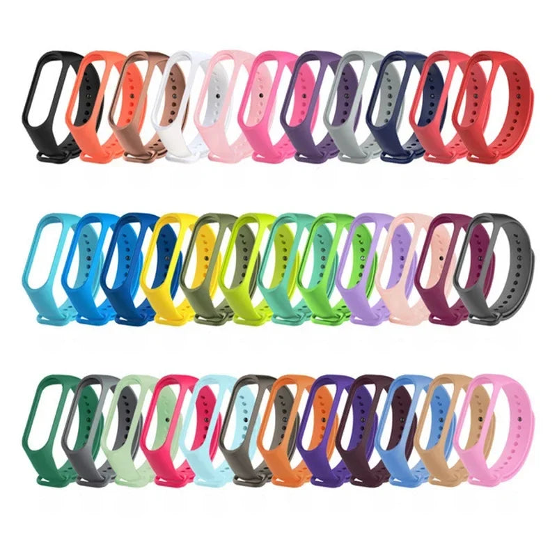 Silicone Replacement Band for Xiaomi Mi Band 3 4 5 6 7 8 Smartwatch Replacement Band Qme