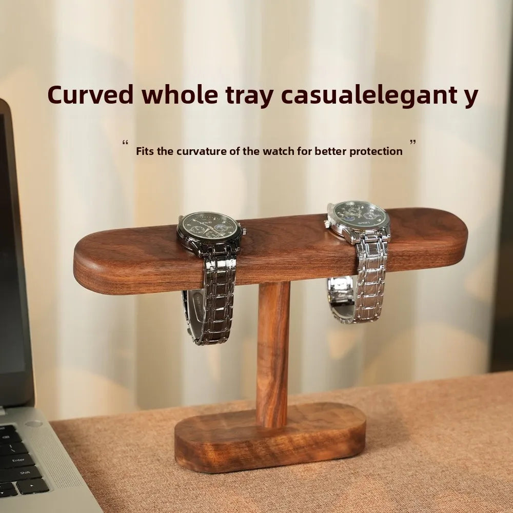 Wood Watch & Jewelry Organizer Hanging Rack – Beech & Walnut Jewelry Display Rack Qme