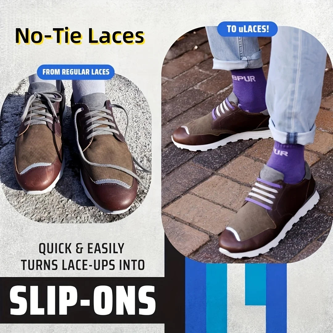 Knotless Elastic Shoelaces for Kids & Adults – 14pc No-Tie No-Tie Shoelaces Qme