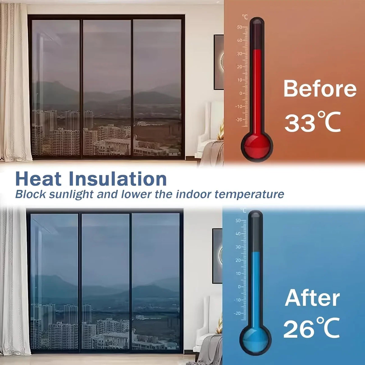One-Way Privacy Window Film – Heat Insulating & UV Blocking Window Privacy Film Qme