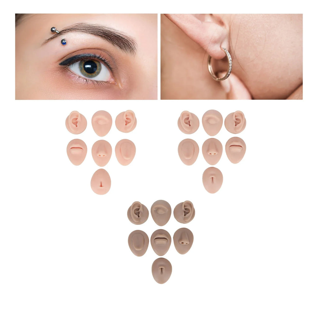 Silicone Face & Body Practice Model – Eye Ear Nose Mouth Set Silicone Practice Model Qme