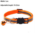 Glowing Reflective Cat & Dog Collar – Safety Buckle & Bell Reflective Pet Collar Qme Orange one size