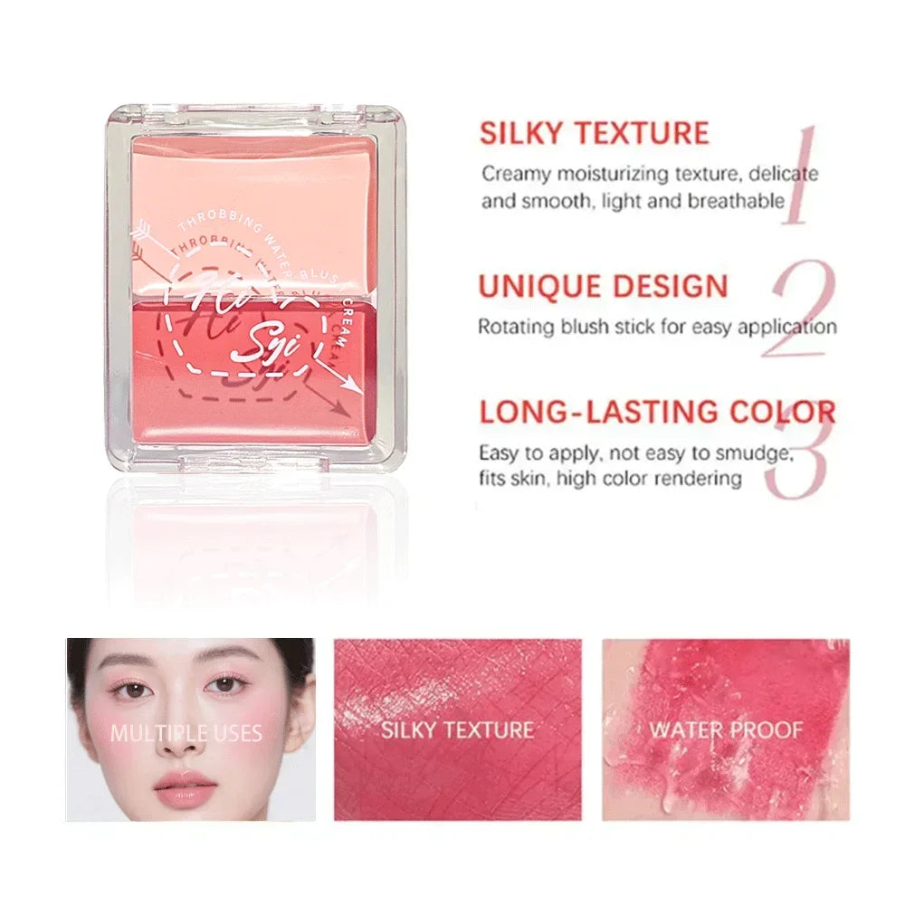 Two-Tone Dewy Blush Palette – Glow & Matte Duo | Long-Wear Blush Palette Qme