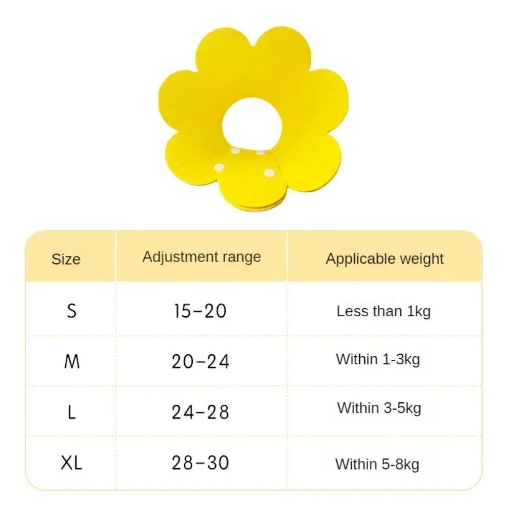 Soft Flower Pet Recovery Collar – Adjustable E-Collar for Cats & Dogs Pet Recovery Collar Qme