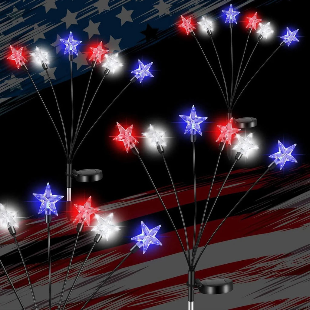 Solar Independence Day String Lights | Patio Garden Lawn Solar String Lights Qme