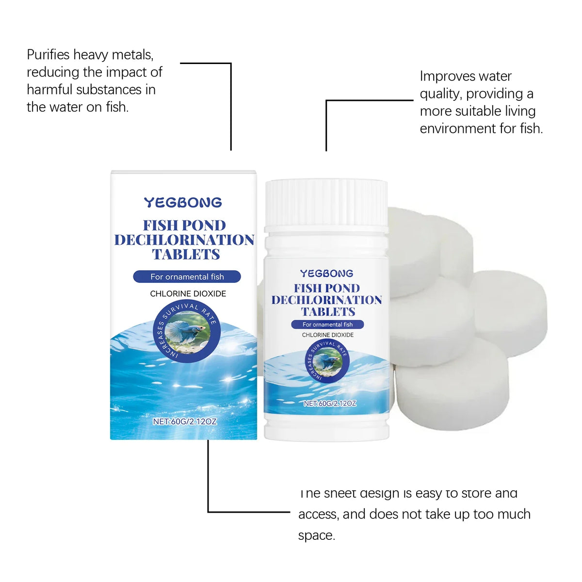 Yegbong Aquarium & Fish Pond Chlorine Removal Sheets Aquarium Water Treatment Qme