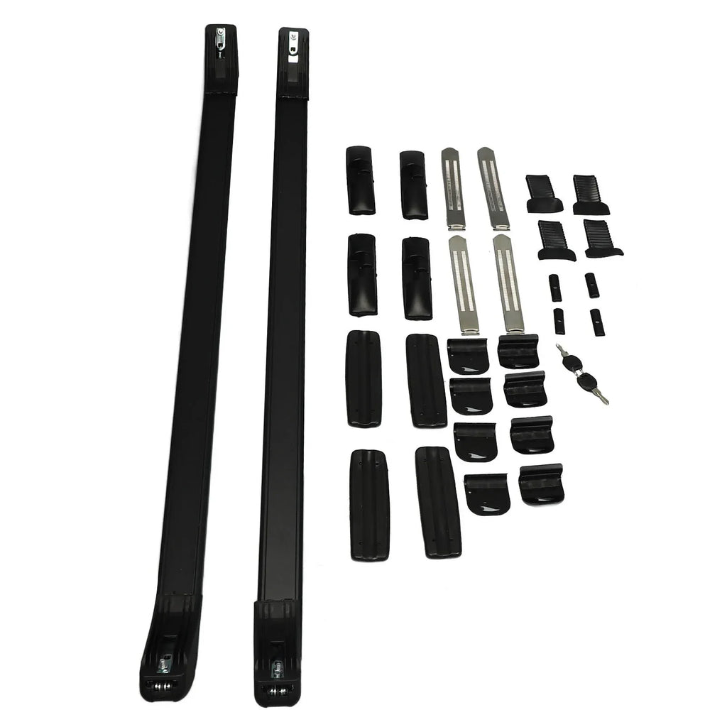 Aluminum Alloy Rooftop Cargo Rack with Protective Pads Rooftop Cargo Rack Qme black