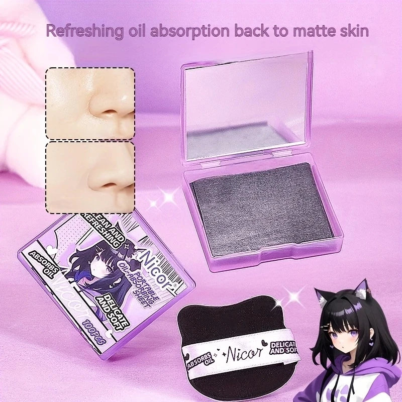 100-Sheet Oil Absorbing Blotting Papers – Portable Compact Facial Blotting Papers Qme
