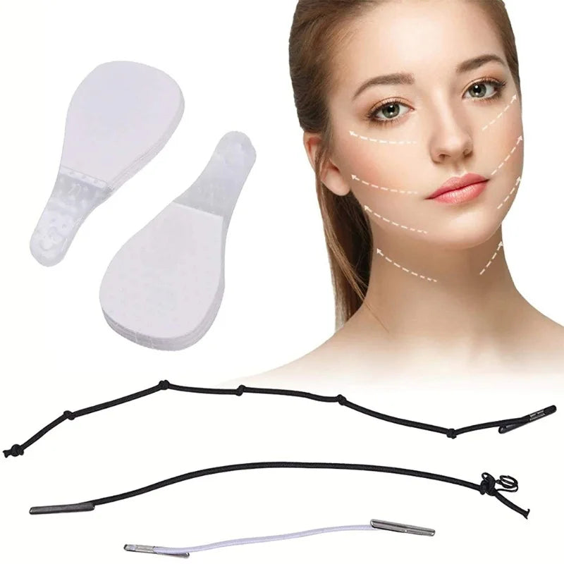 Invisible Face Lift Stickers – Neck, Eye & Chin V-Shape Tape Face Lift Patches Qme