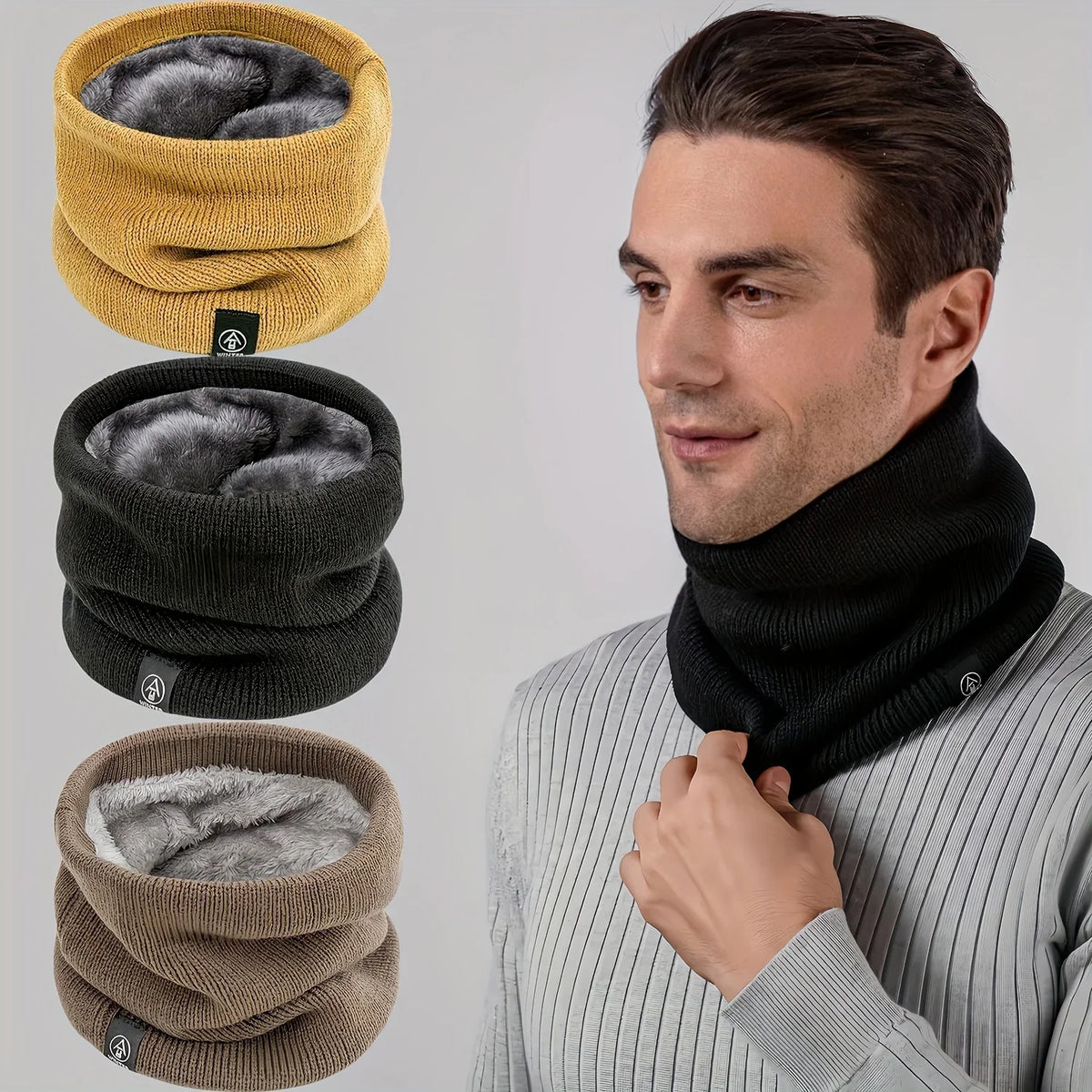 Thermal Knit Neck Tube Scarf – Windproof Neck Warmer Neck Tube Scarf Qme
