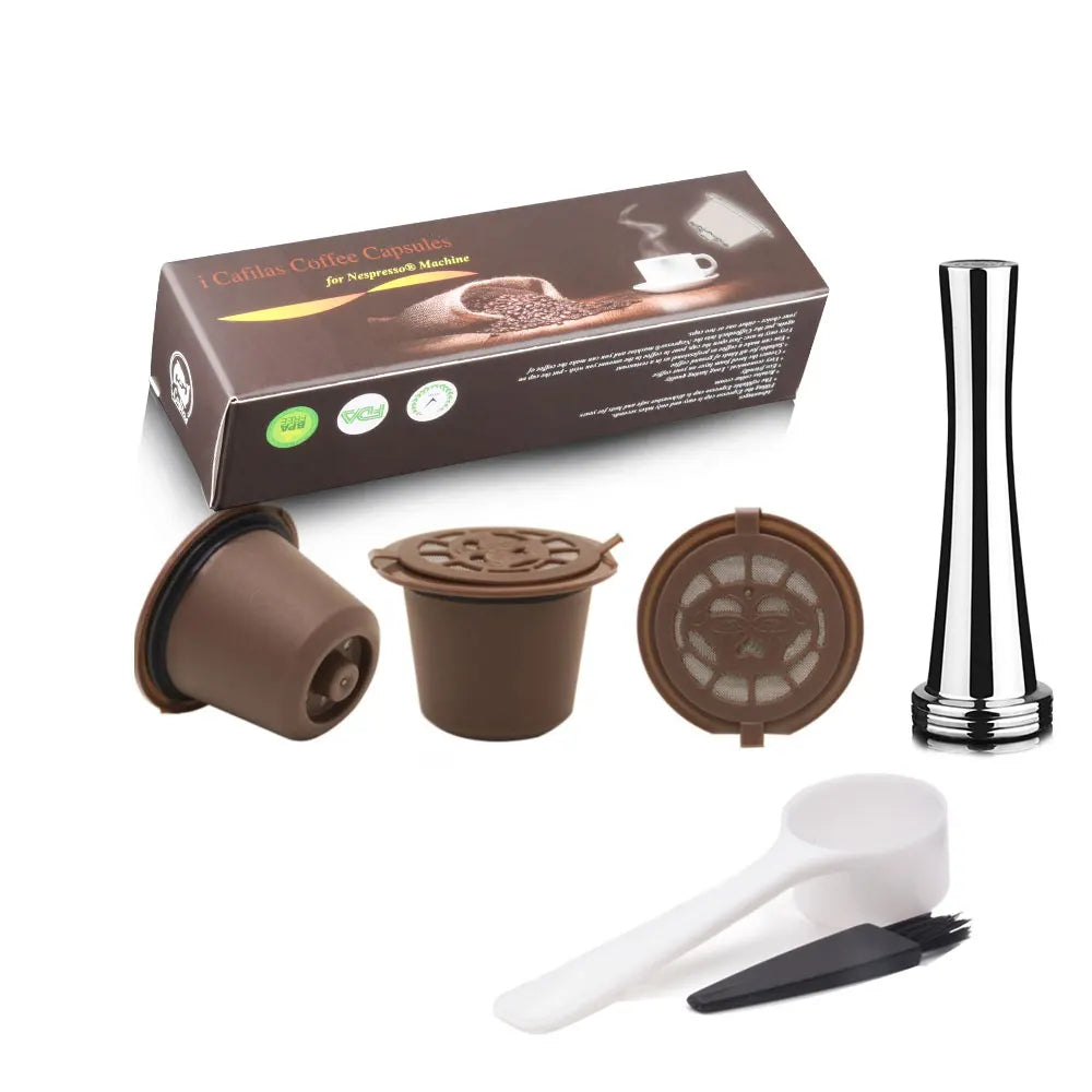 Reusable Nespresso Capsule with Stainless Steel Filter Mesh Refillable Coffee Capsule Qst 3pods BR T