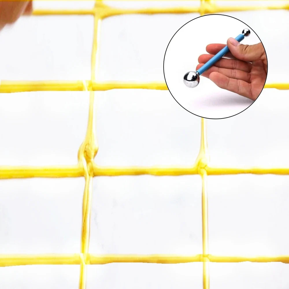 Stainless Steel Tile Grout Seam Roller – Double Ball DIY Tool Grout Seam Roller Qme