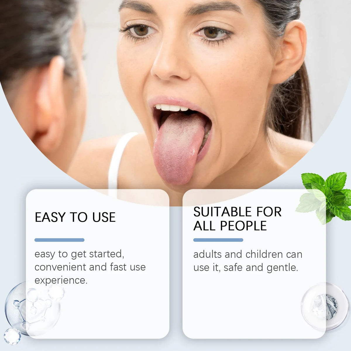 Tongue Cleaner & Coating Gel Set for Fresh Breath | Qme Tongue Scraper Set Qme